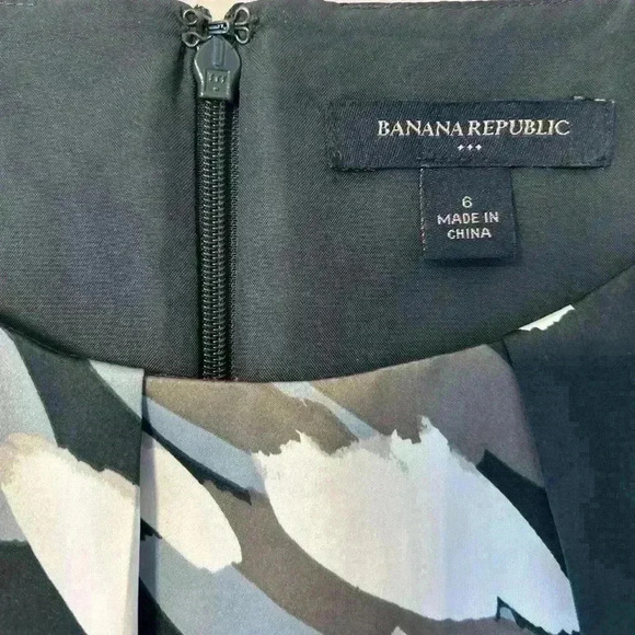 Banana Republic Women's Cap-Sleeve Sheath Dress Abstract Print - Size 6 - Picture 5 of 8